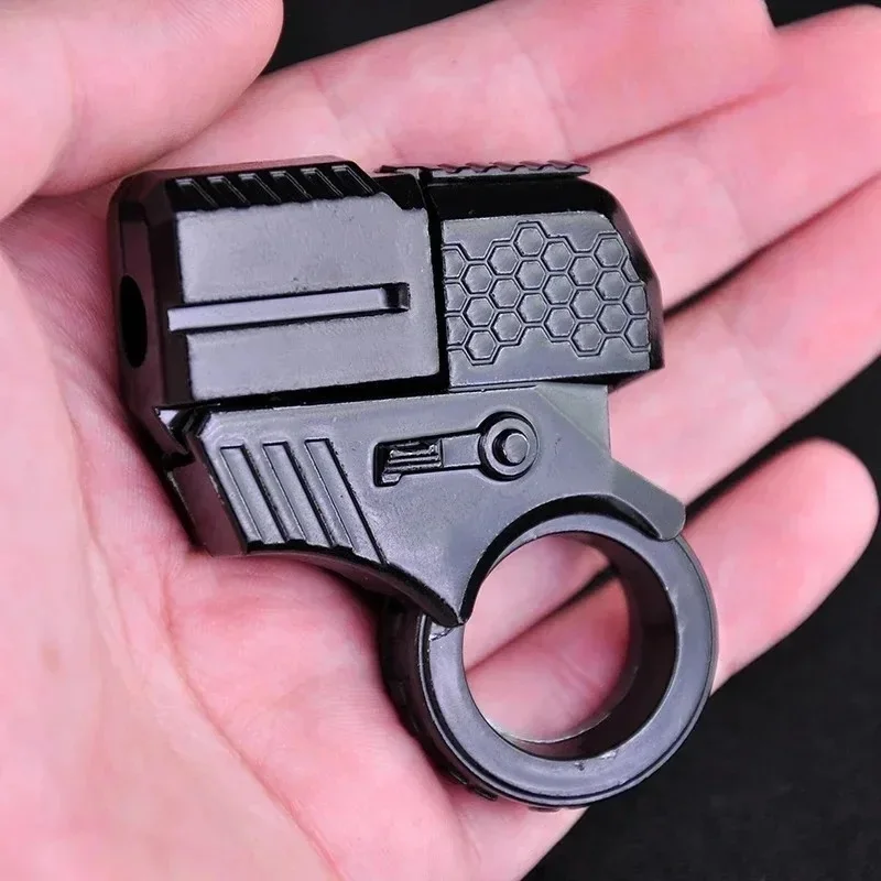 Mini Alloy Finger Ring Pistol Model Shell Eject Soft Bullet Toy Gun Golden Finger Blaster Decompression Toy For Boys JJ4797