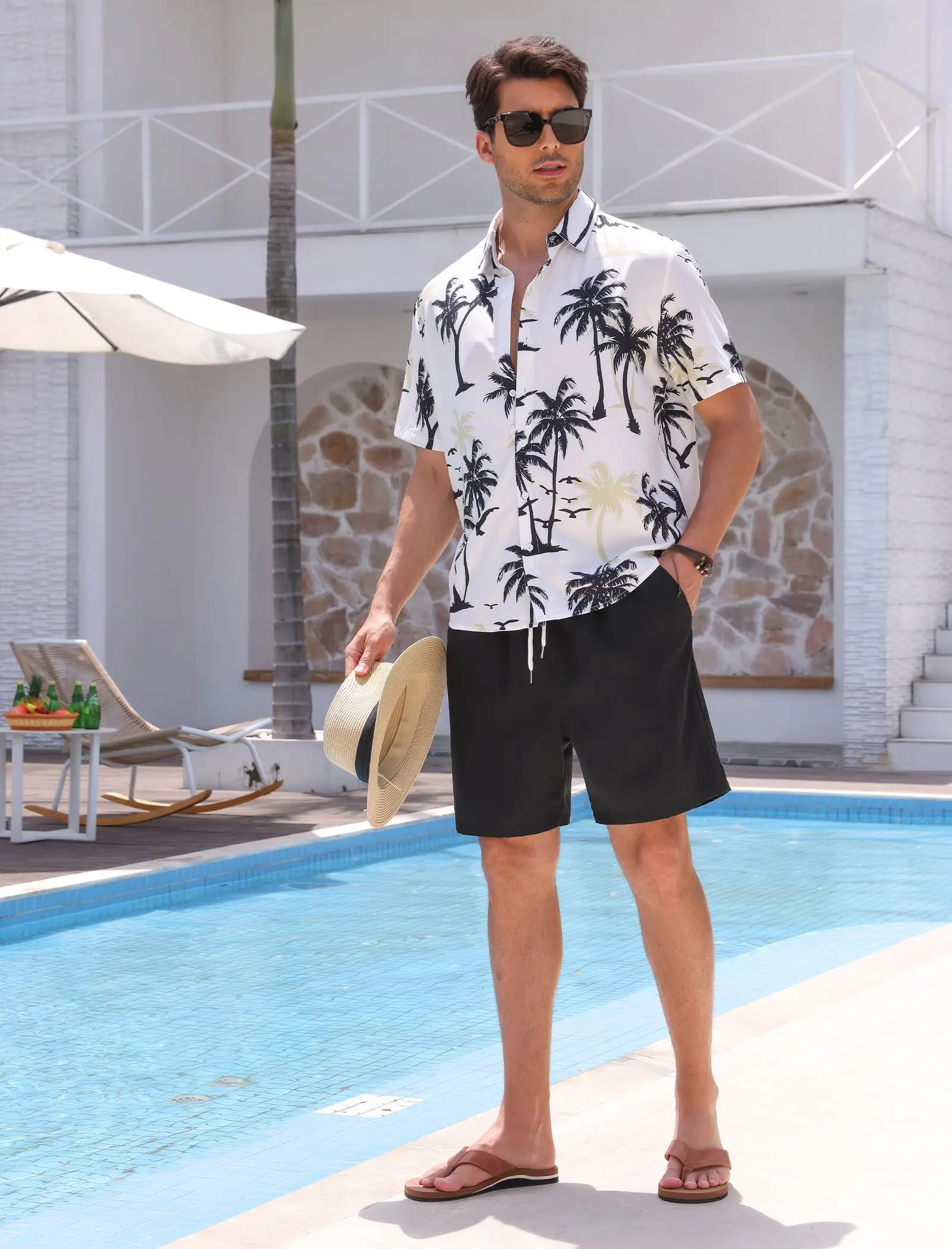 

2025 Summer Hawaiian Shirt Set Men 3d Planet Shirt For Men Flower Print Plus Size Hawaiian Shirts Beach Shorts Set Flower Shirt