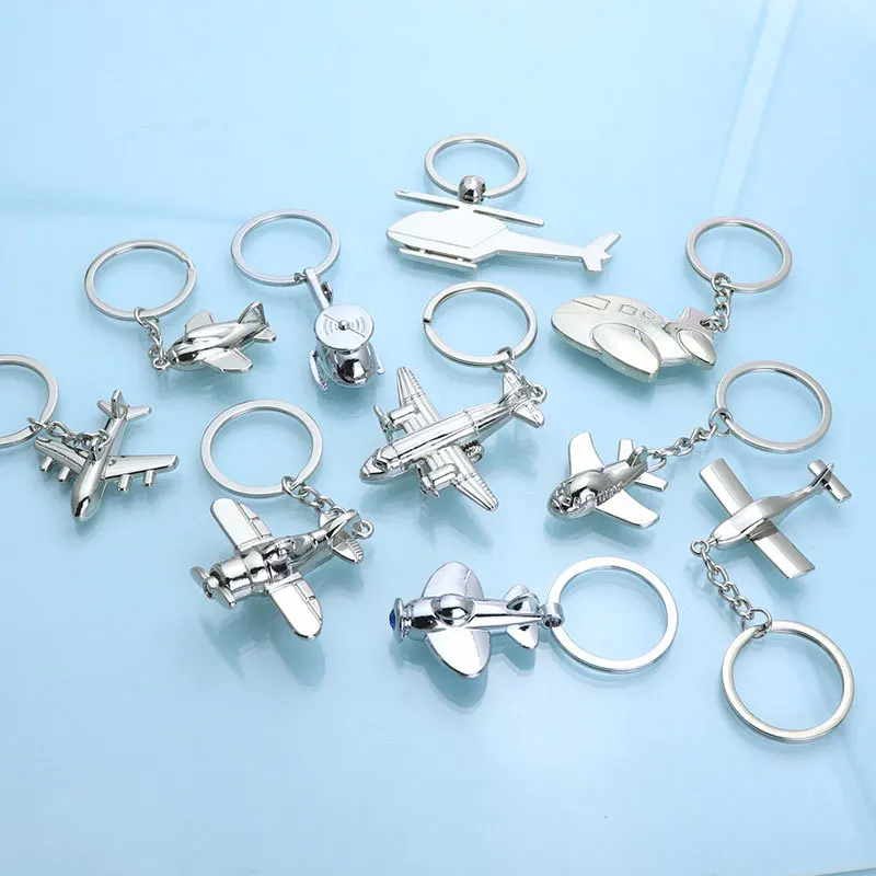 Unisex Creative Airplane Model Personalized   Key Chain Metal Airplane Key Ring