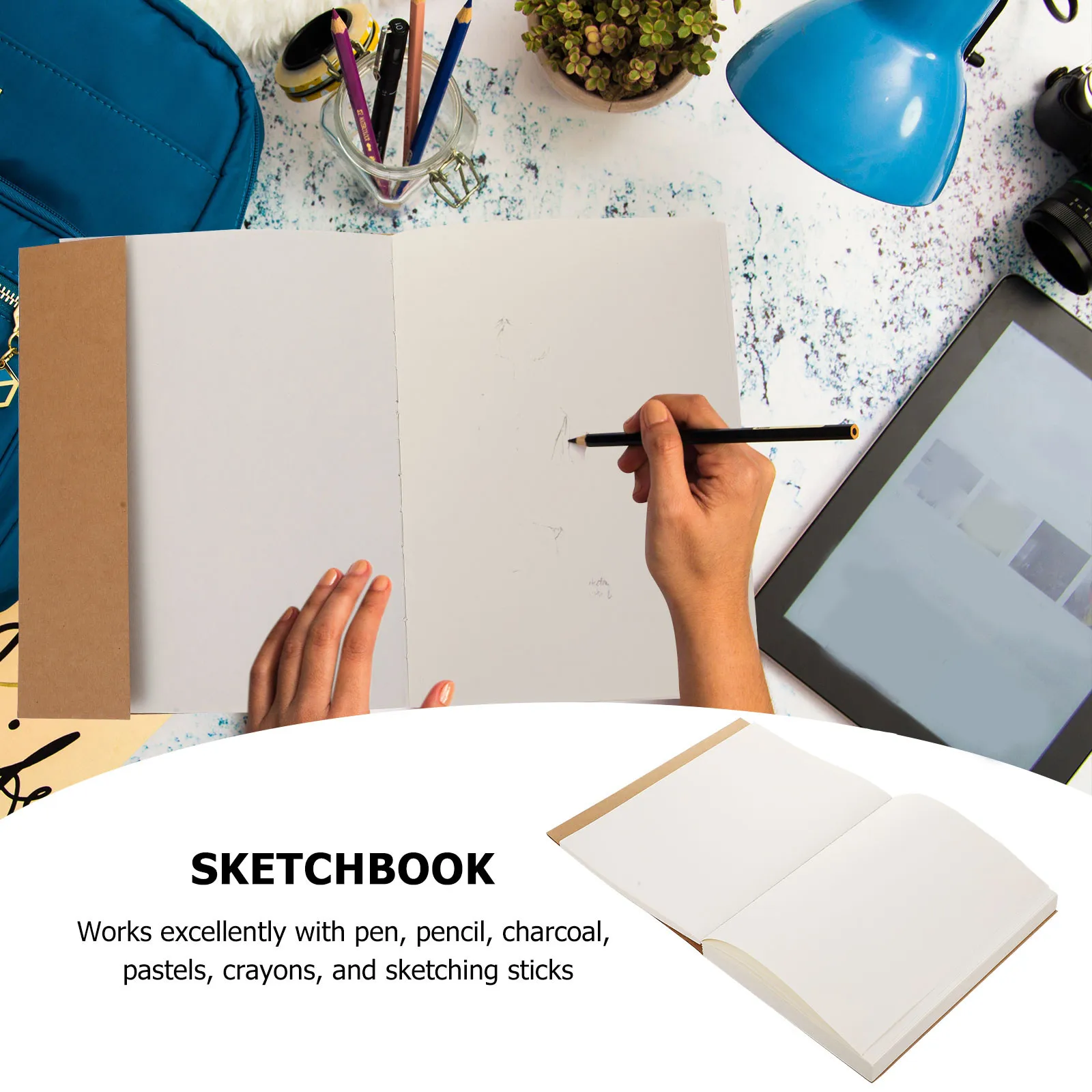 120Sheets High Quality Sketchbook Hardbound Sketch Book for Drawing Sketching Pen Pencil Charcoal Pastels Crayons Portable Art