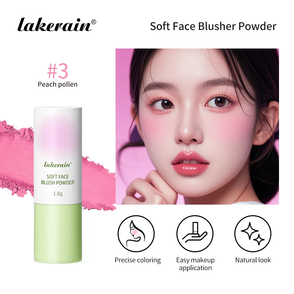 لينة الضباب أحمر الخدود عصا الوجه أحمر الخدود الربت مسحوق أحمر الخدود للخدود لطيف الكورية نمط مقاوم للماء أحمر الخدود الإسفنج فرشاة رئيس 3 ألوان