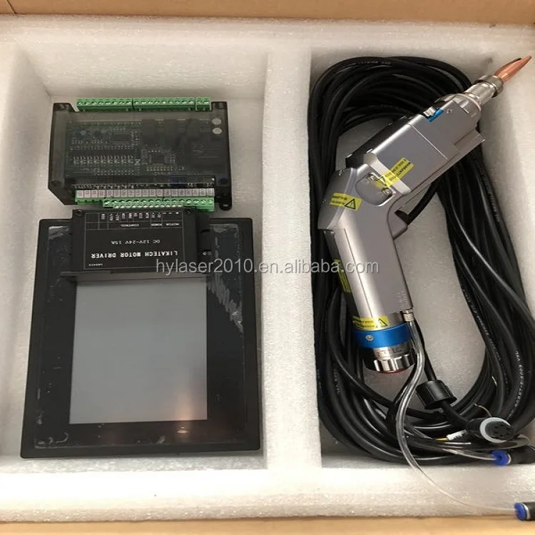 handheld wobble fiber  welding head with wire feeding auto 750W -1500W with controller