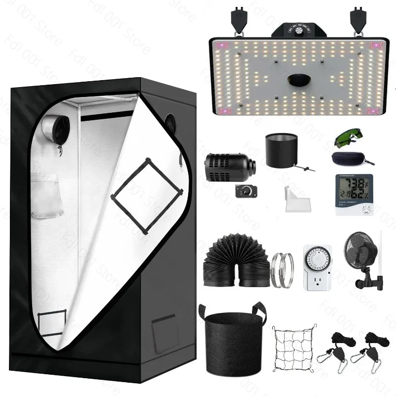 Grow Tent Kit with LED Light Fan Filter Indoor Plant Growth System