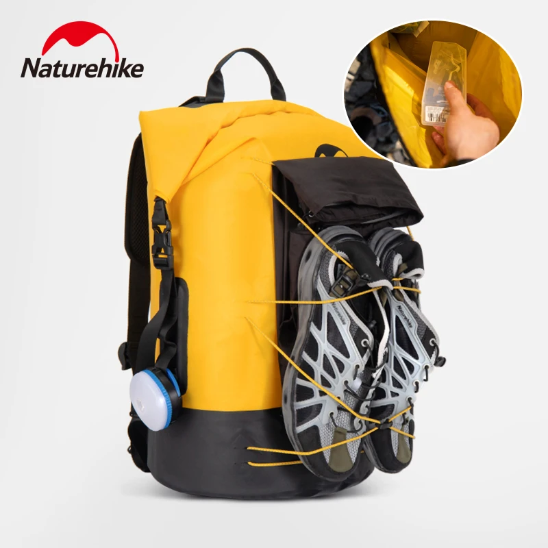 

Naturehike 20/30/40L Waterproof Backpack Wet & Dry Separation Outdoor River Rafting Fishing Storage Bag TPU Sport Bag