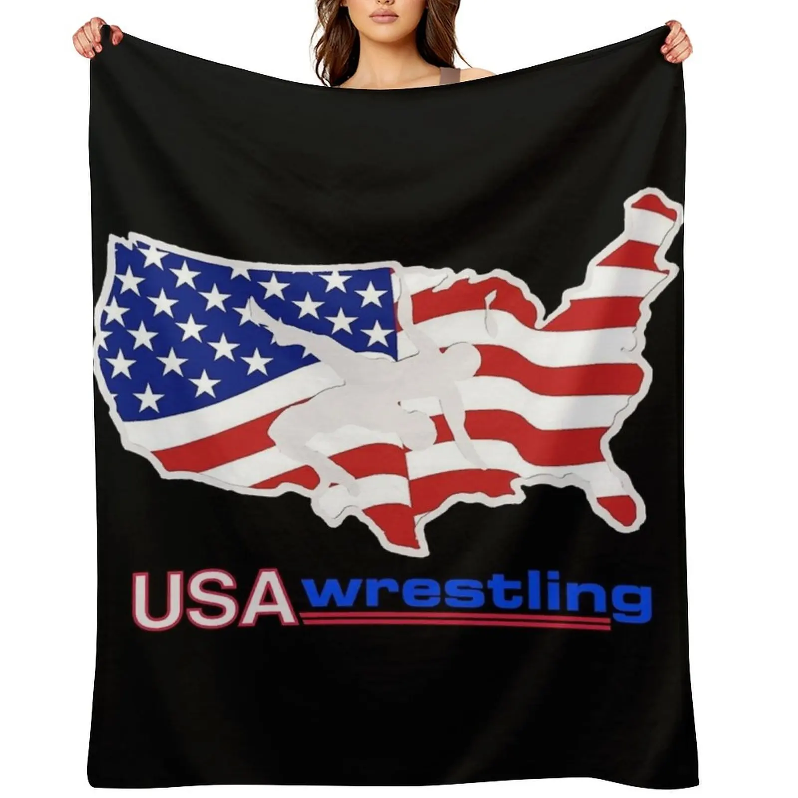

Terrific USA Wrestling Design Throw Blanket Sofa Quilt Hairys Flannel Fabric Summer Blankets