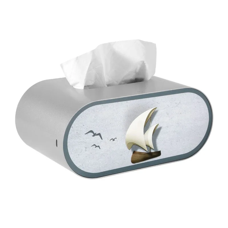 ABMK Light Painting Ornament Tissue Box Multi-Function, Light And Shadow Art Night Light Piece