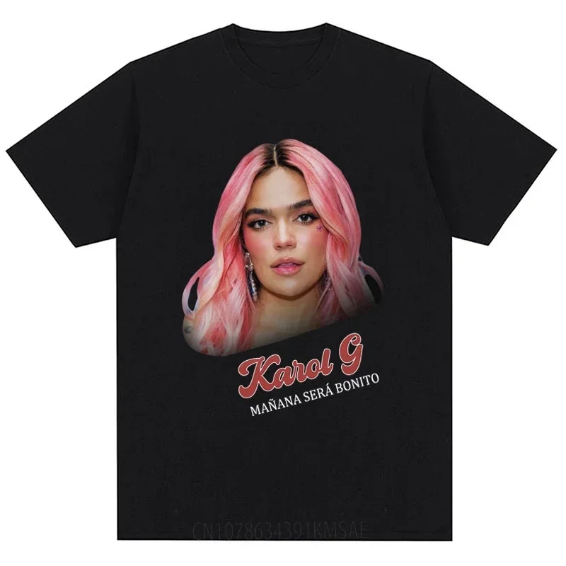 

Singer Karol G Manana Sera Bonito Men's T-shirt: Fashionable retro style hip-hop loose pure cotton street short-sleeved
