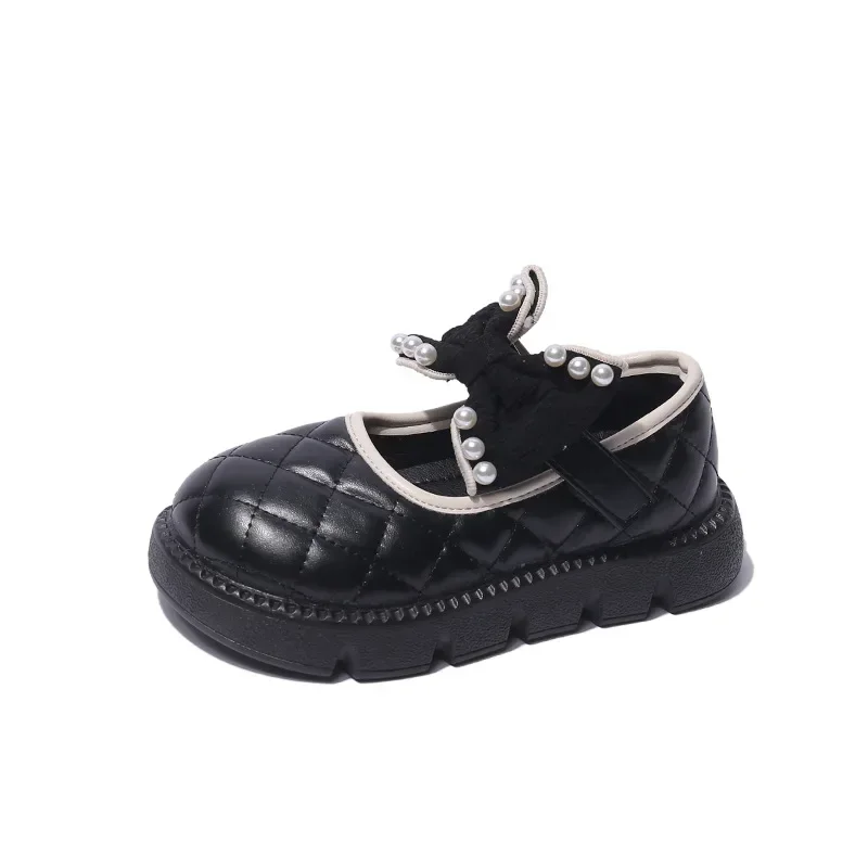 Zapatos-Chaussures en cuir à nœud papillon pour filles, chaussures de princesse, chaussures de performance mignonnes, chaussures Mary Gasoline, chaussures pour enfants, mode Nialisation, automne