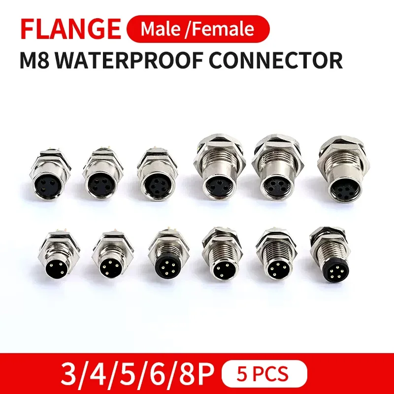 

M8 waterproof connector - 3P4P male female M8 waterproof aviation plug socket sensor cable connector