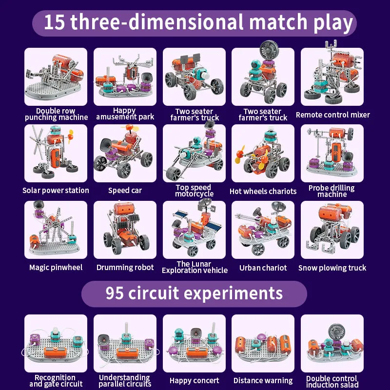 2025 STEM Puzzle Toys for Kids Electronic Building Blocks Physics Science Experiment Educational Toy Ideal Children's Gift