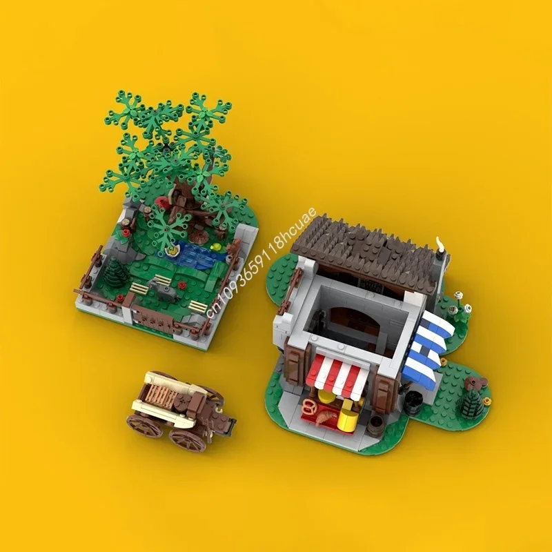 1497 Uds. MOC Cheesemaker S tienda ciudad Medieval modelo juguete arquitectura Idea ladrillo niños regalo de Navidad cumpleaños