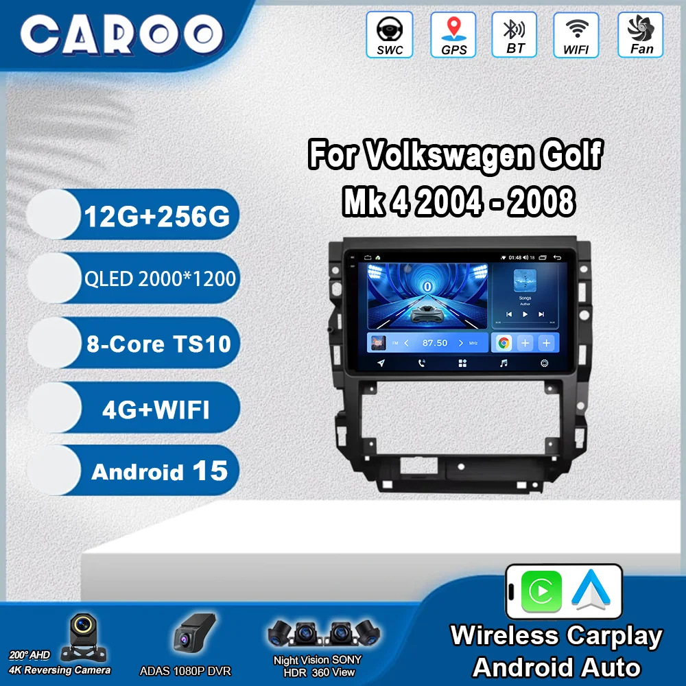 

Android 15 For Volkswagen Golf Mk 4 2004 -2008 Auto Radio Multimedia Video Player Navigation Stereo GPS No 2din Touch Screen 4G