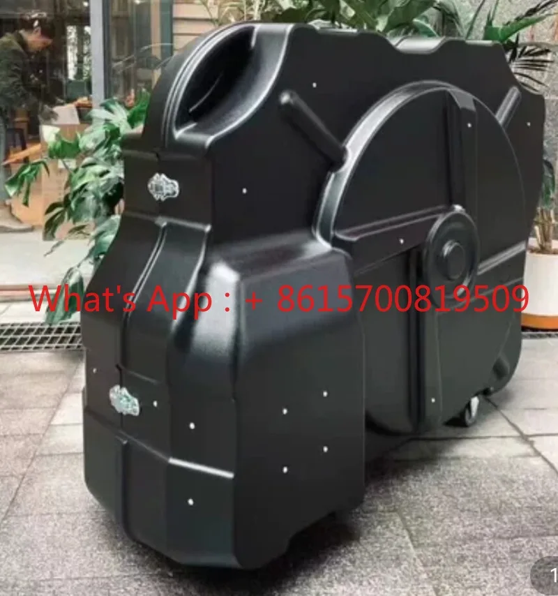 1PCS  )Hard shell bicycle loading box Road car Iron three car Free dismantling handle packing car bag Universal wheel check box
