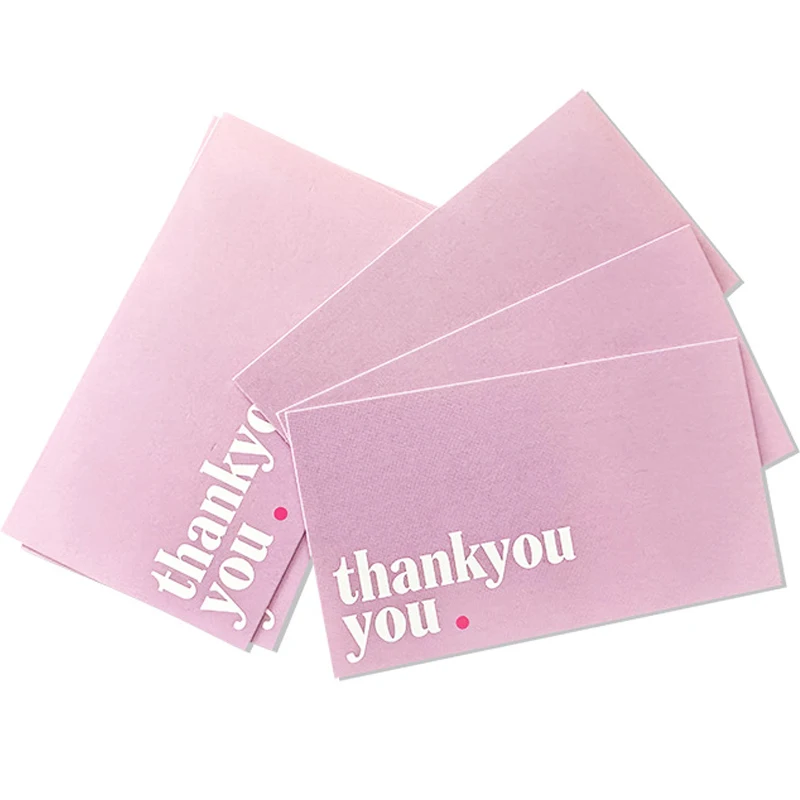 50 cartes de remerciement élégantes roses pour petites entreprises, cartes de vœux d'appréciation pour clients, employés, consommateurs