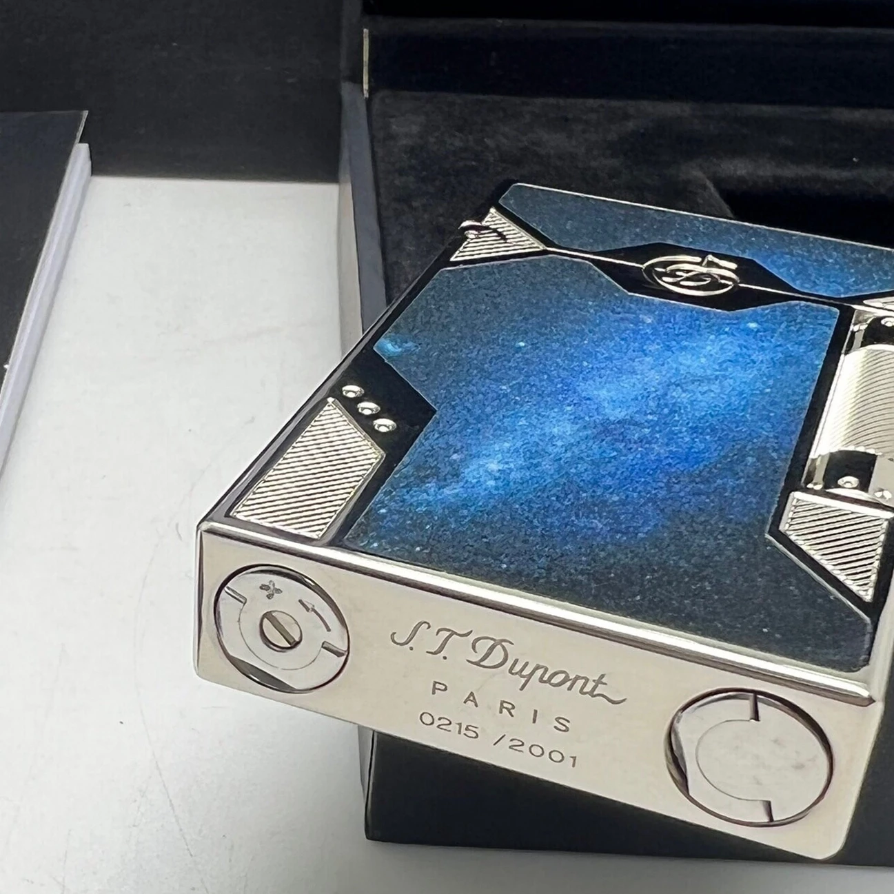 S.T. Dupont Space Blue Golden, Silver Lighter Collection