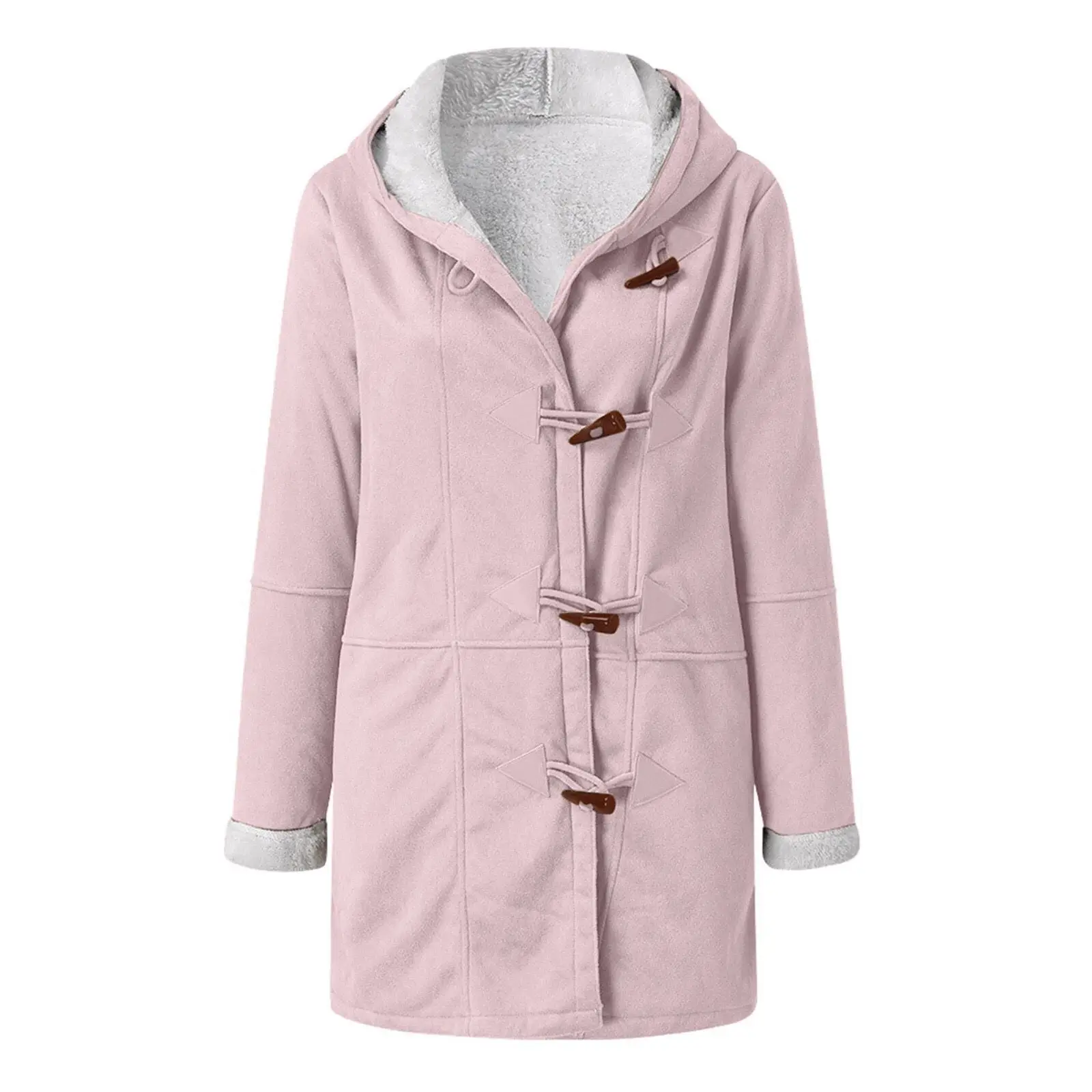 Cardigan de botão de comprimento médio para mulheres, casaco intelectual minimalista, capuz quente, monocromático, estilo harajuku, intelectual, casual, inverno