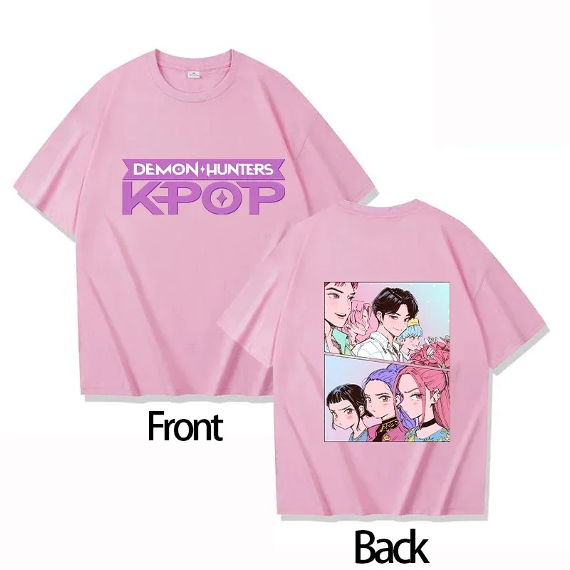 25 Hot Anime KPOP Demon Hunter Cotton Girls T-shirt New MovieParent-child Round Neck Women's Short Sleeve Comfortable Adult Tops