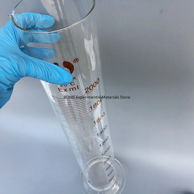 250ml/500ml/1000ml/2000ml Measuring Cylinder Glass Stopper Graduation Glass Round Base Laboratory Chemistry Equipment
