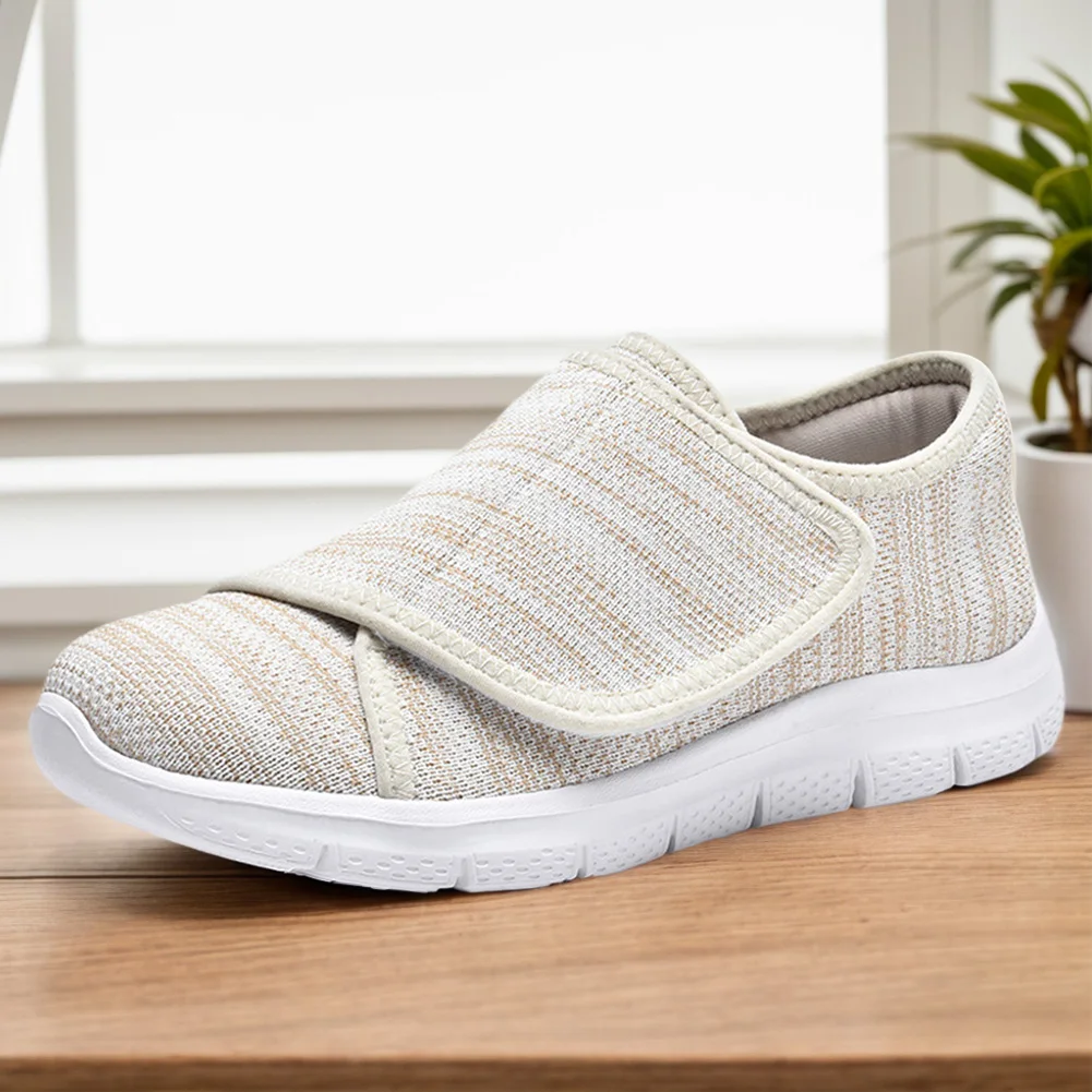 

Men Women Walking Shoes Comfortable Walking Sneakers Adjustable Closure Extra Wide Shoes Lightweight for Elderly Swollen Feet