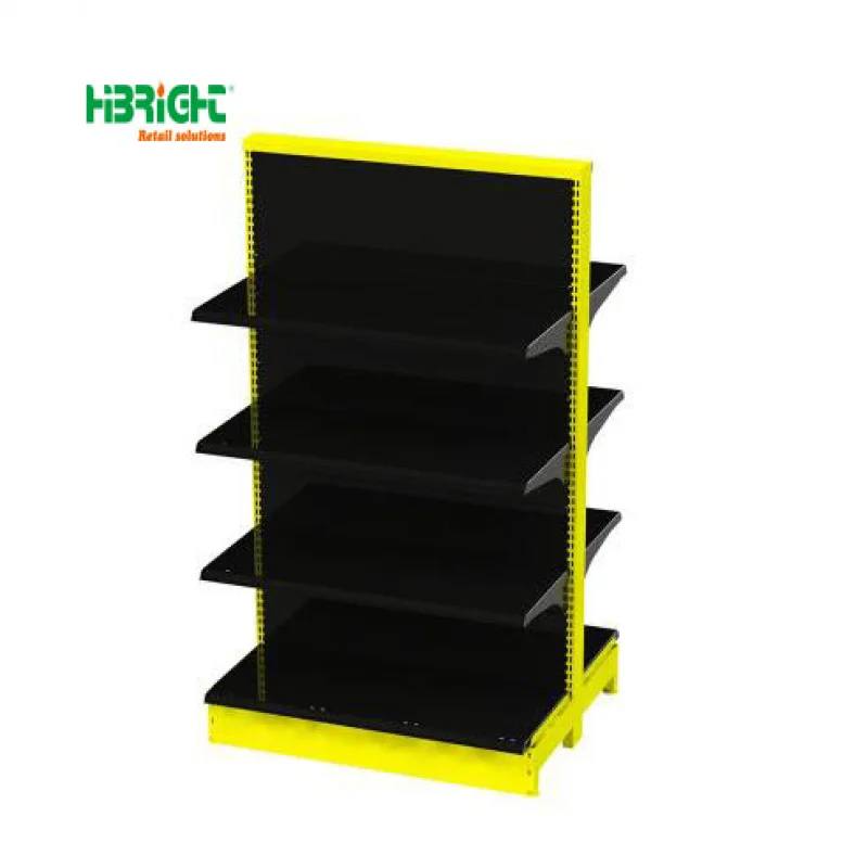 custom.Customized Product Display Showcase Supermarket Metal Gondola Shelves With End Rack