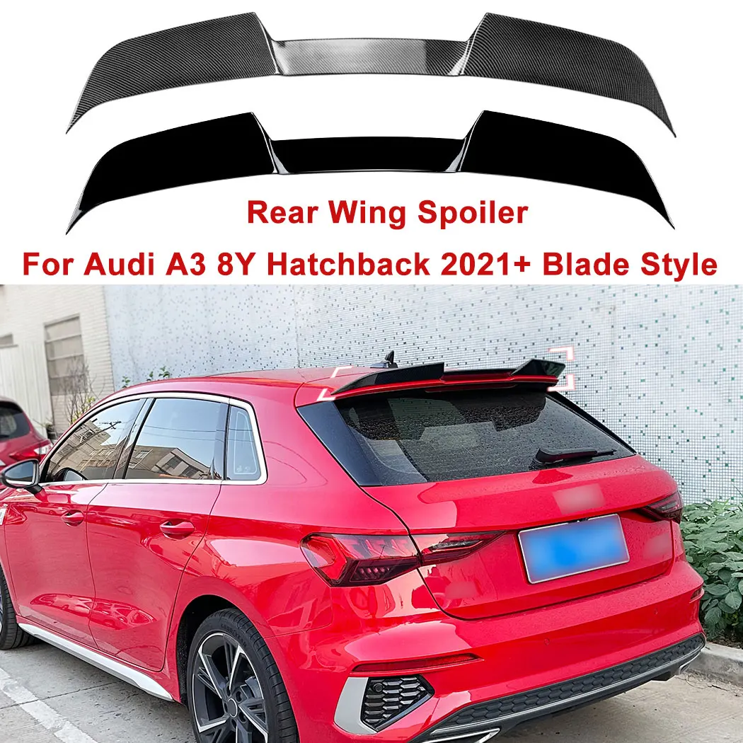 

Car Roof Trunk Spoiler Tail Wing For Audi A3 8Y Hatchback 2021+ Blade Style Exterior Fixed Wind Wing Guard Decoration Cover Trim