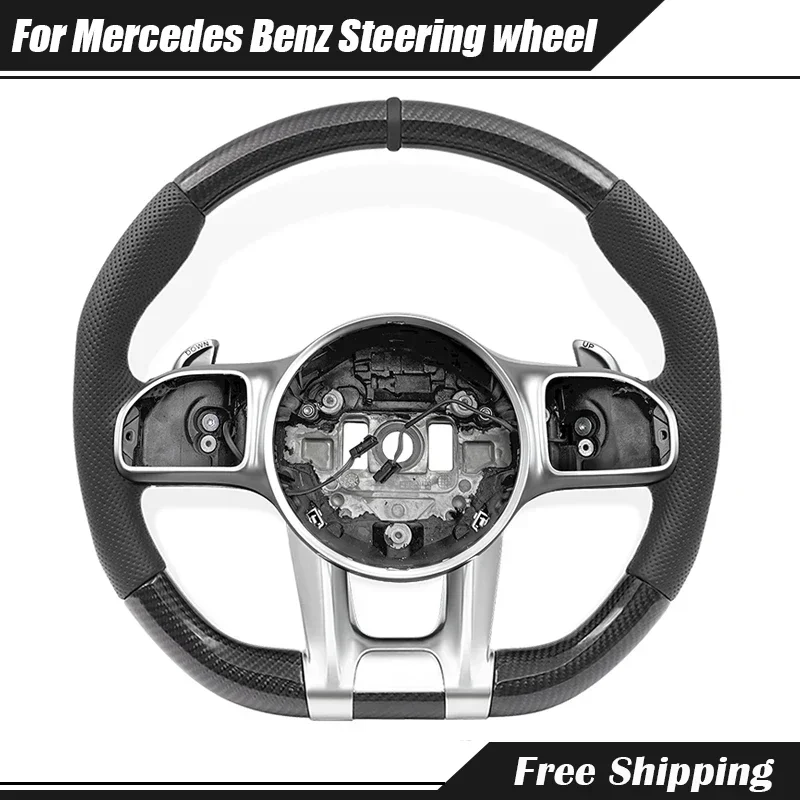 

Car Carbon Fiber LED Steering Wheel For Mercedes-Benz AMG ACE GLB GLA GLC CL GL CE CLS CLA W220 W221 W222 W204 W205 W213 W212