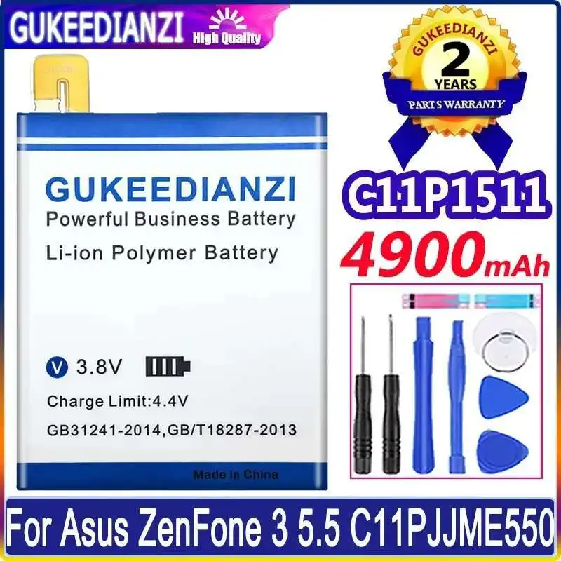 

4900Mah C11P1511 Straight Large Cable Mobile Phone Battery High-Efficiency Safe For Asus Zenfone 3 5.5 C11PJJME550