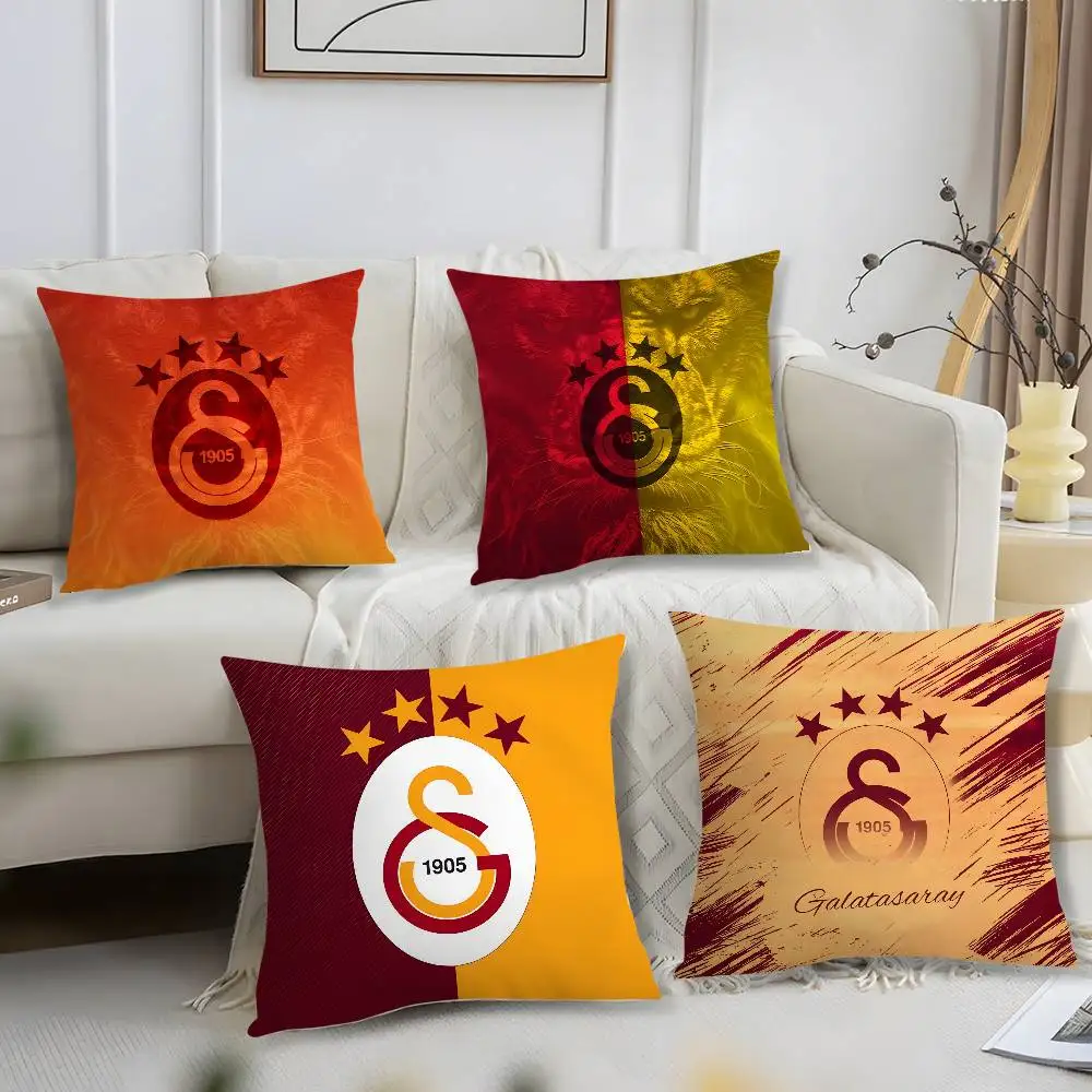 G-GalatasarayS Sport-Kissenbezug, kurz, Plüschdruck, Kissenbezug, quadratisch, Dekokissenbezüge, Sofa, Heimdekoration