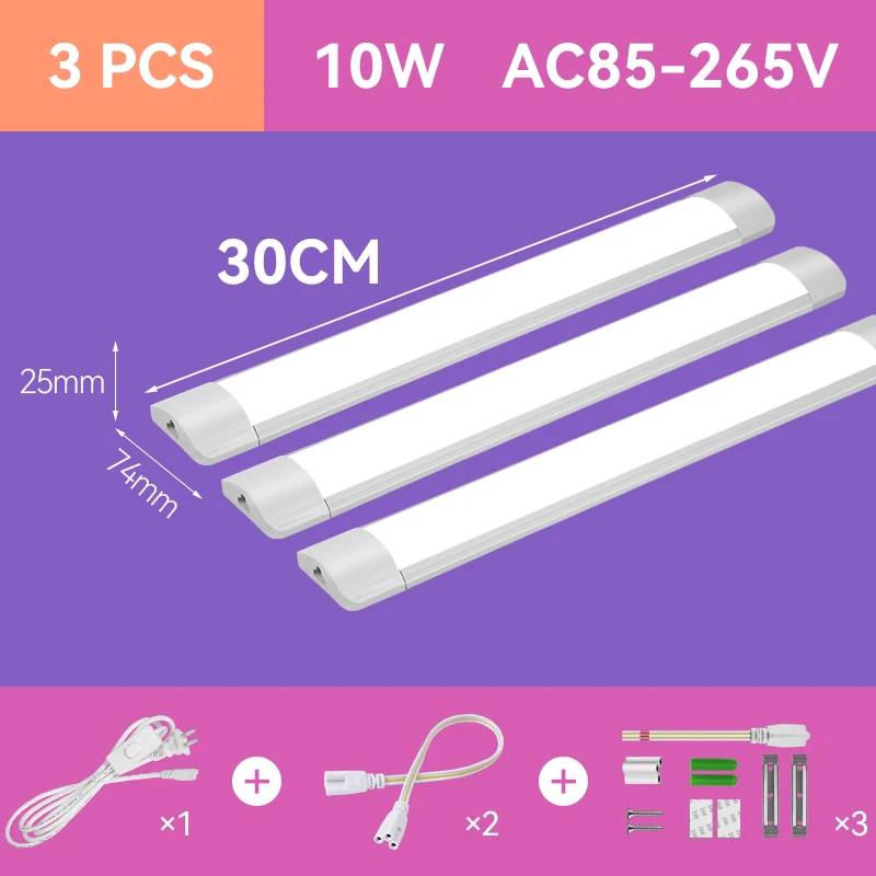 LED-Beleuchtungsröhren, Streifen, 220 V, Lampen, Bar für Haushaltsgeräte, Küche, Wohnzimmer, Dekor, Schrank, Schlafzimmer, Arbeitszimmer, 110 V, Streifen-LED