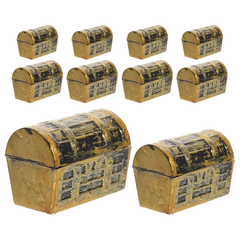 

10 Pcs Girl Mini Treasure Chest Child Boxes Pirate Costume Plastic Cake Topper Party Favors