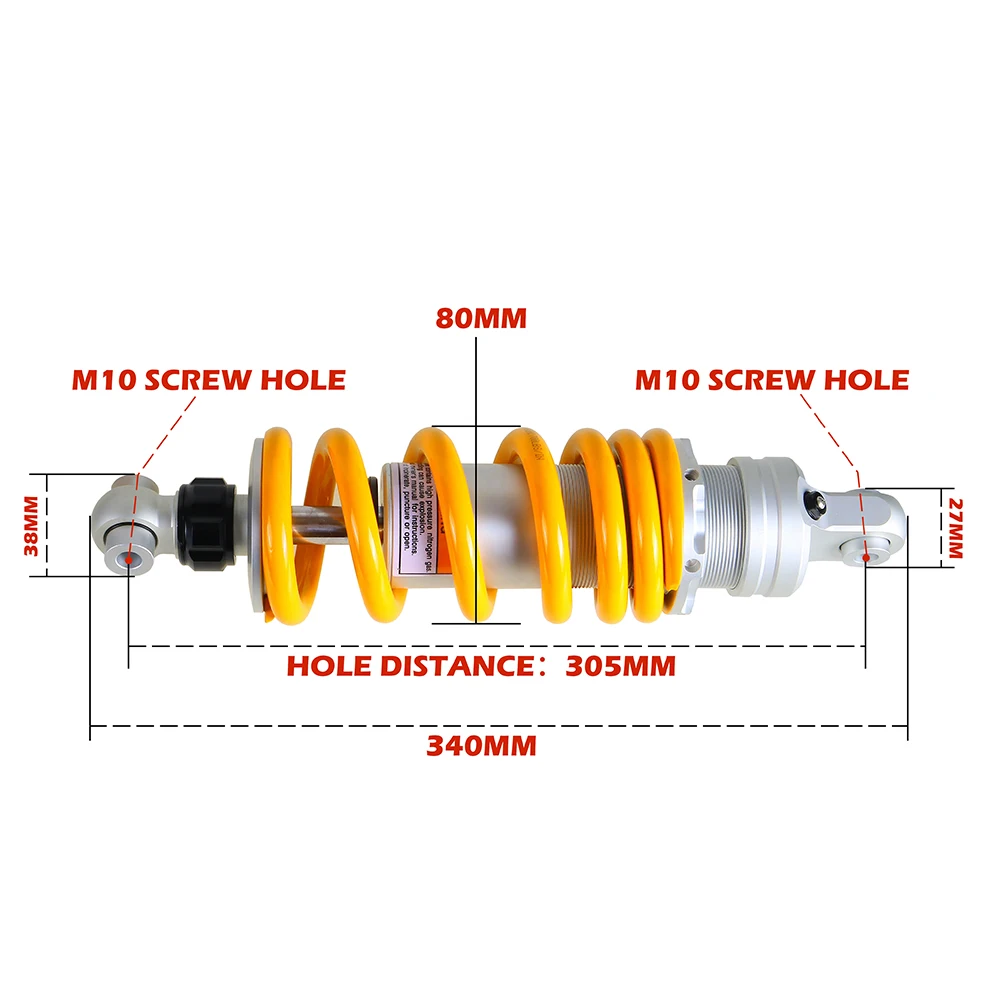 New 340MM Rear Shock Absorber Springs for HONDA NC700X/NC700S 2012-2017 NC750X/NC750D/NC750 NTEGRA CB500X/CB500F 750 Lb New