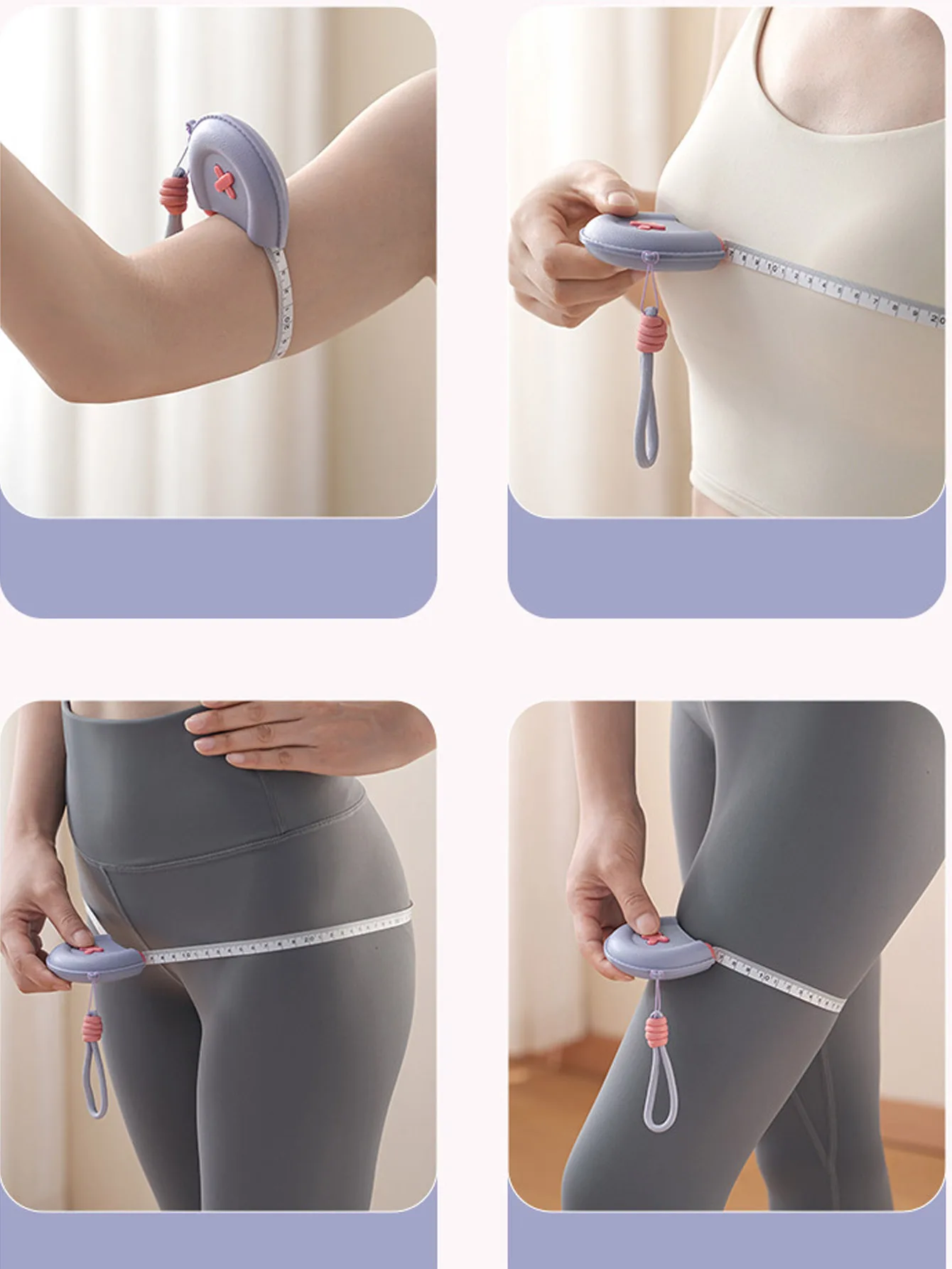 1pcs Portable Tape Measures Bust Arm Circumference Auto-Retractable Magnetic Waist Tape Measure Weight Loss Body Measurement