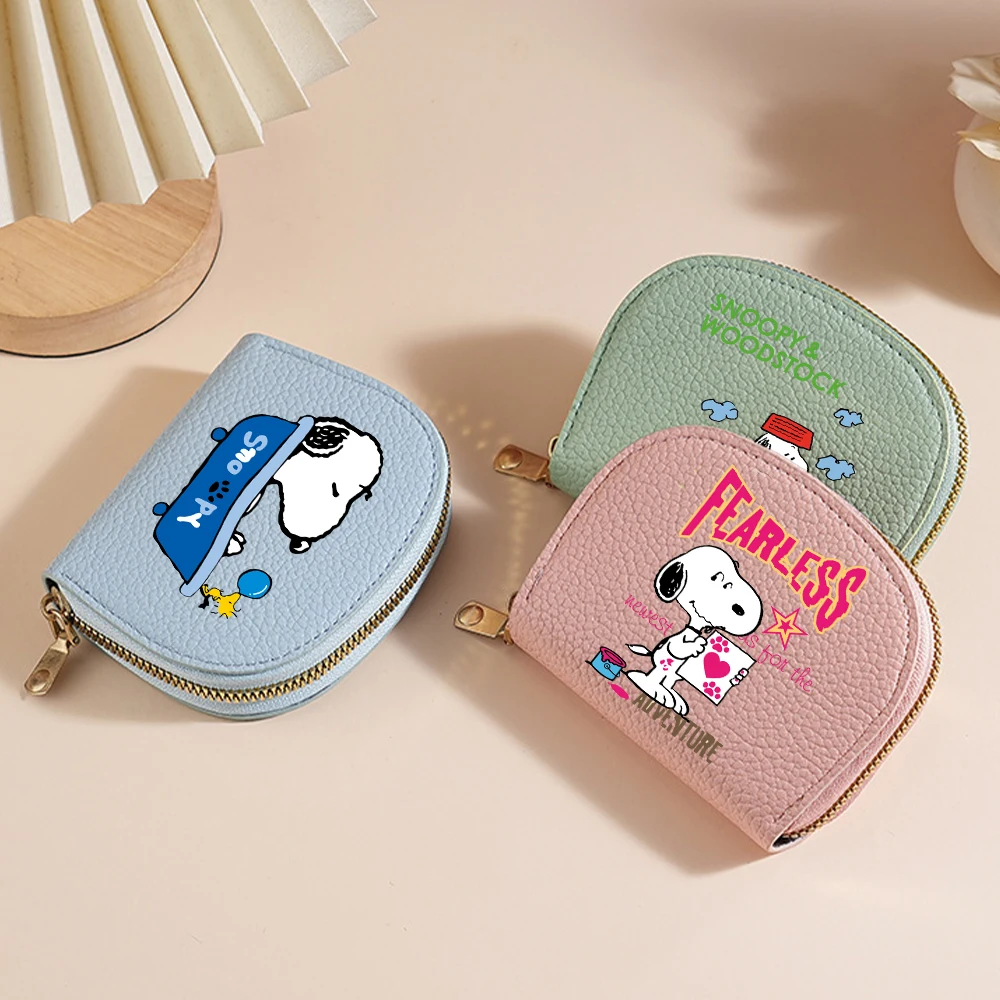 

Snoopy Shell Card Bag Large Capacity Lightweight Durable Zero Wallet Cute Cartoon Anime Pattern Card Bag Friend Birthday Gift