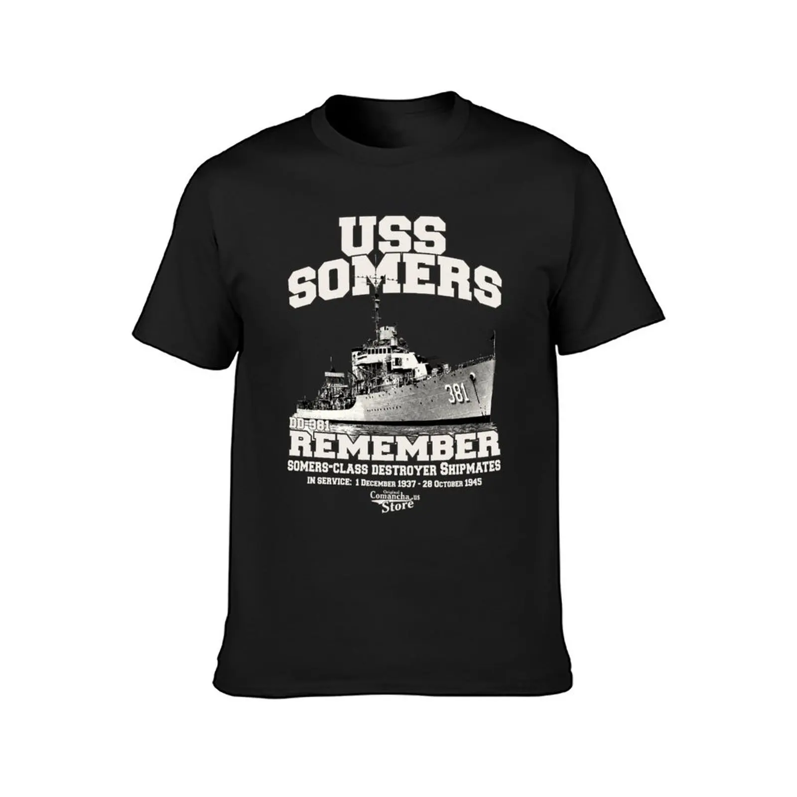 USS SOMERS DD-381 Destroyer T-Shirt hippie clothes plus sizes mens graphic t-shirts big and tall