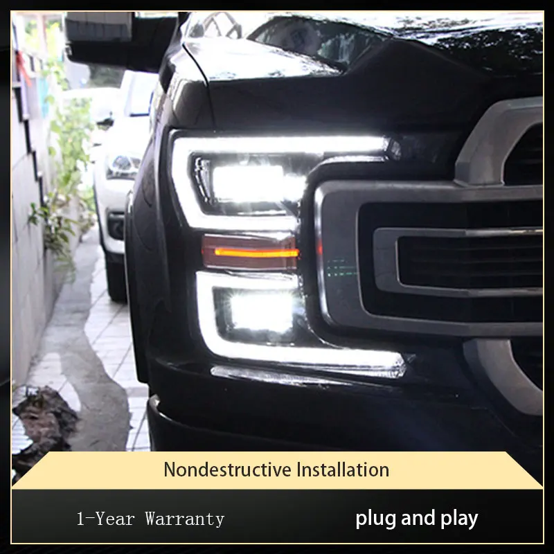 Car Light For Ford Raptor F150 F-150 2018 Upgrade LED DRL New Dynamic Turn Signal HeadLights Automotive Tool Accessories