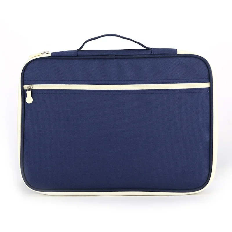 Multifunctional A4 file bag portable zipper men's and women's file bag casual portable meeting briefcase ipad bag