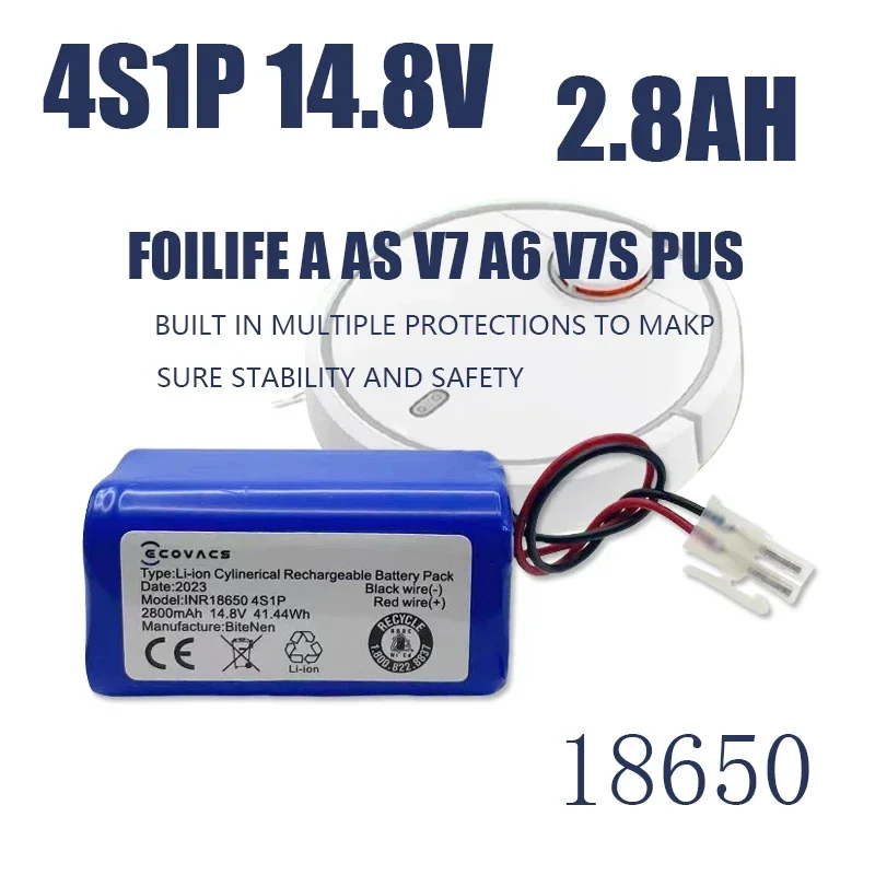 

New 4S1P 14.8V 2800mAh lithium battery, suitable for ILIFE A4 A4s V7 A6 V7s Plus robot vacuum cleaner