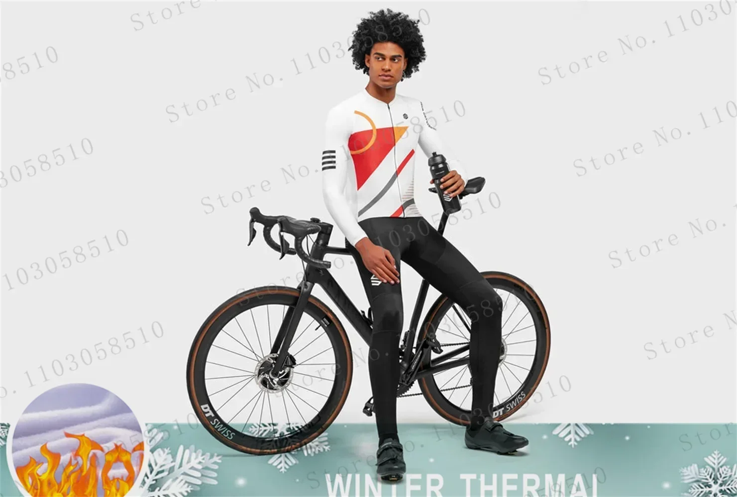 

Siroko Winter Cycling Jersey Set Men Long Sleeve MTB Jersey Bike Maillot Ropa Ciclismo Thermal Fleece Cycling Clothing 2024 New