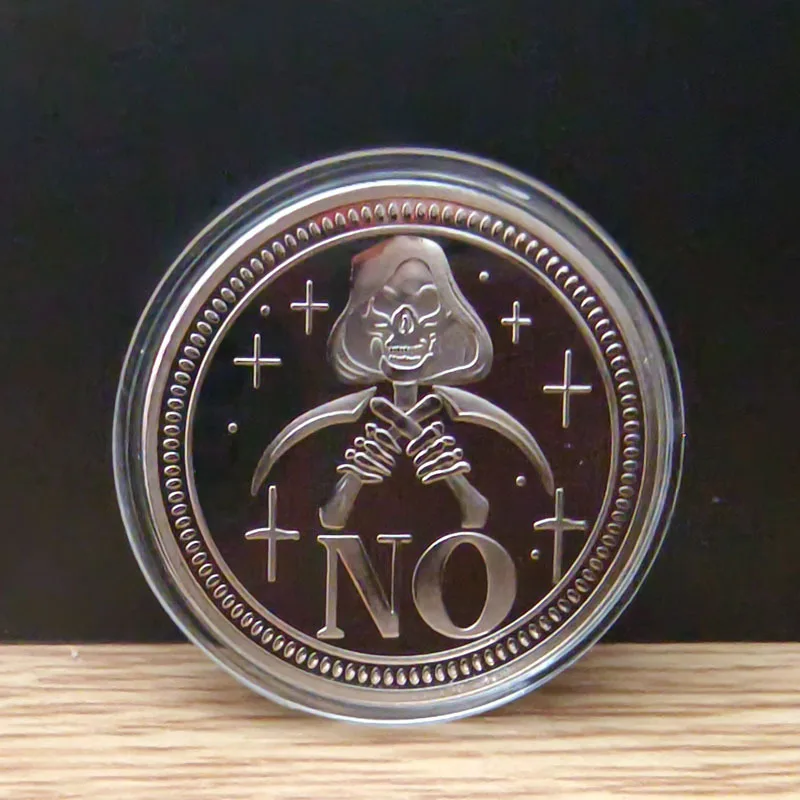 YES/NO Decision Coin Souvenir Commemorative Coin Magic Coin Collection  Lucky Skull Home Decor view 4