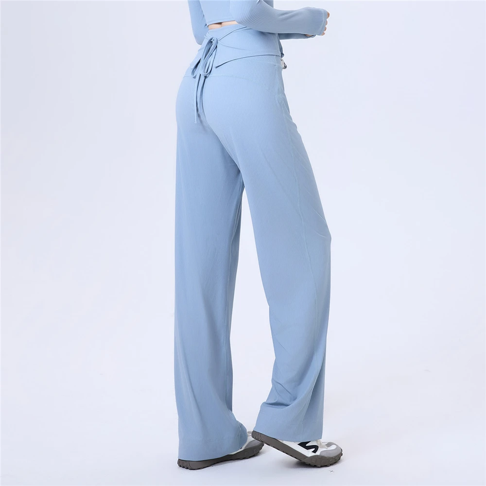 

Autumn Winter Women Loose Yoga Sport Pants Thread Straight-Leg Pant Slim Gym Fitness Jogger Trousers Wide-Leg Running Sweatpants