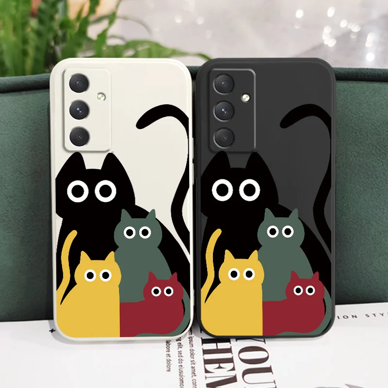 

Cute Painted Cat Phone Case For Samsung Galaxy A17 A07 A56 A36 A26 A16 A06 A55 A35 A25 A15 A05 A54 A34 A24 A14 A04 Silicone Cove