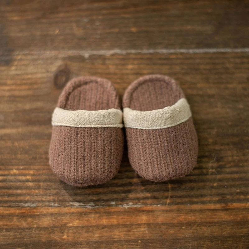 Newborn Photo Props Small Slippers Crochet Shoes Lightweight Slippers Baby Photoshoot Props for Infant Baby Photography