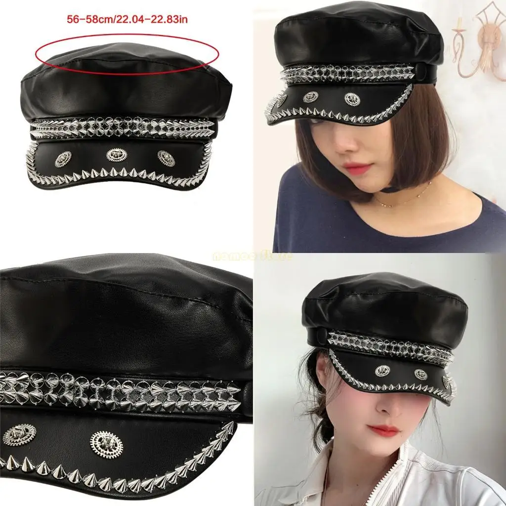 31BF Punk Studed Baseball Hat القبعة القابلة للتعديل حجم القطن خفيف الوزن للحفلات الموسيقية والمهرجانات
