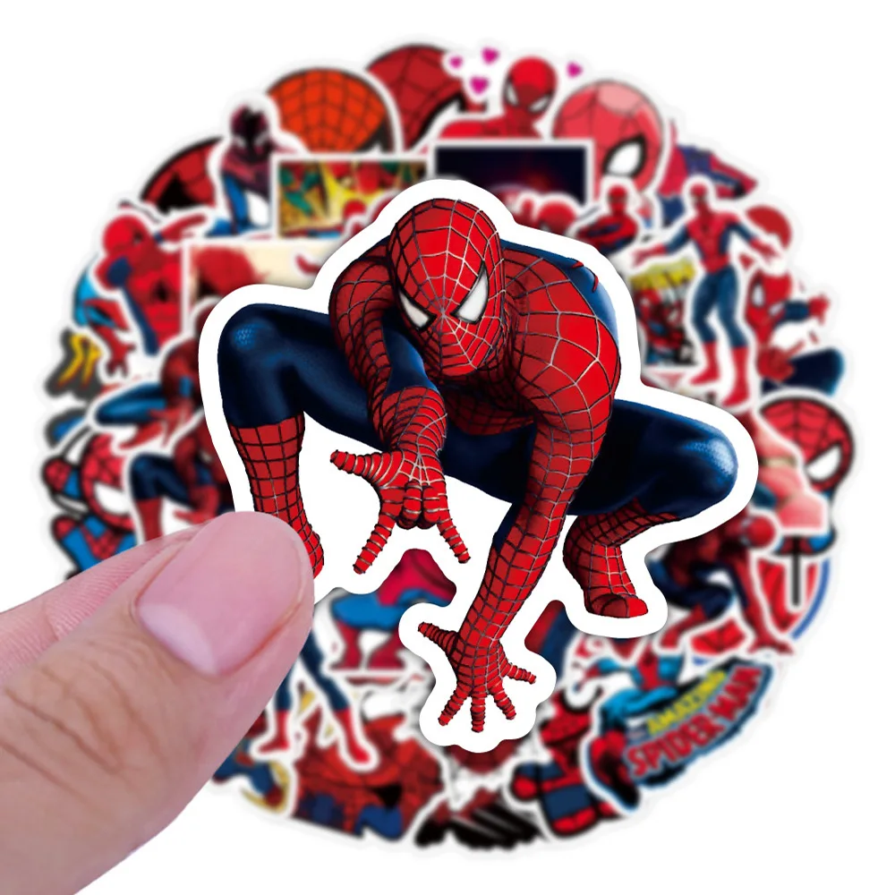 10/30/50pcs Disney Marvel Spiderman Cartoon Stickers for Laptop Skateboard Phone Luggage Graffiti Waterproof Kids Sticker Packs