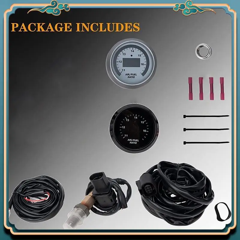 Terbaru 1Set Balap 30-4110 AFR 52Mm Wideband O2 UEGO Pengendali Pengukur Rasio Bahan Bakar Udara AFR dengan Sensor Oksigen 4,9LSU 0258017025 Pa