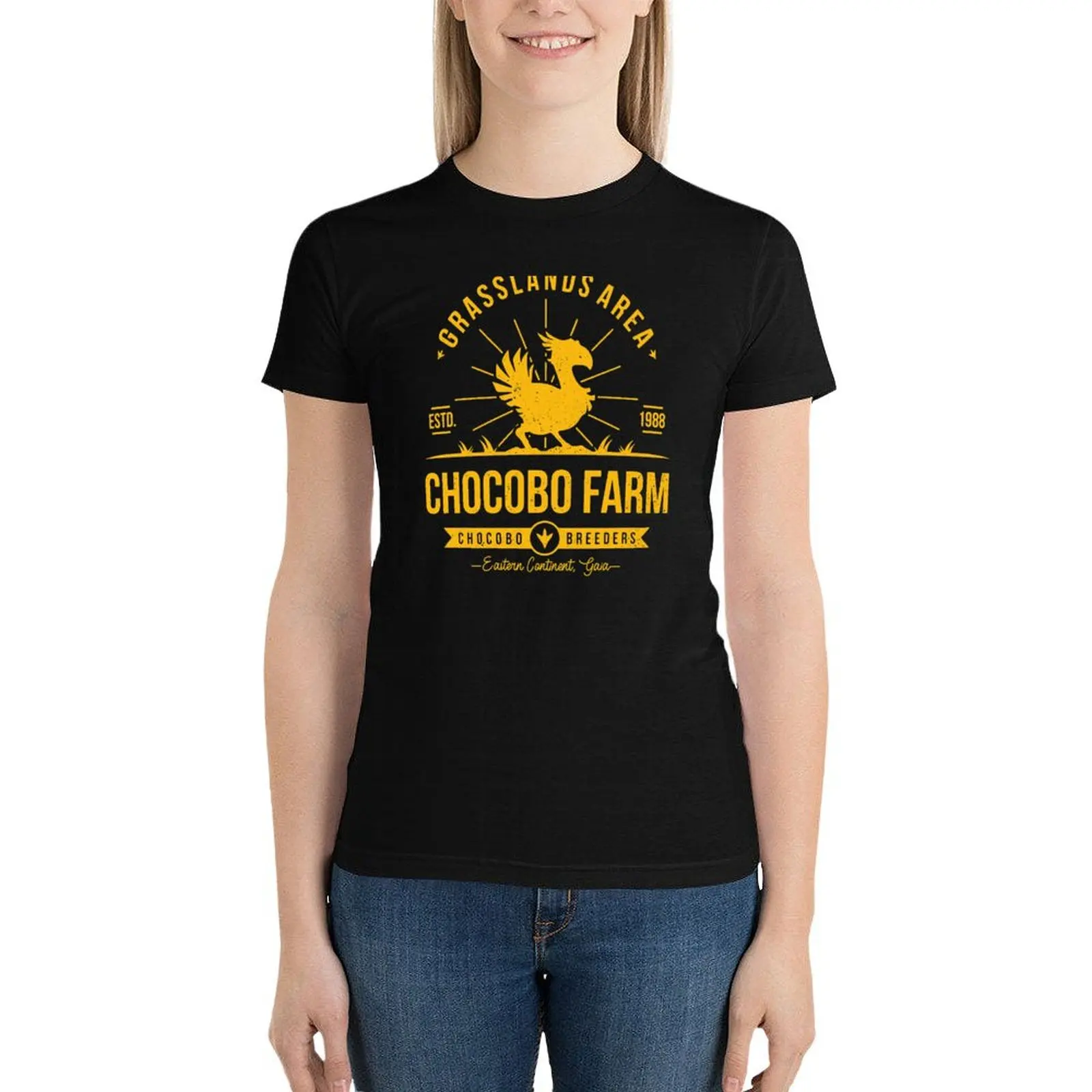 

Chocobo Farm T-Shirt hippie clothes female Aesthetic clothing summer top t-shirt dress for Women plus size sexy