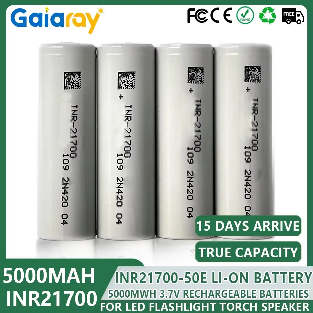 1-10pcs Original 5000mAh INR21700 Battery 21700-50E 3.7V 5000mAh Super Large Capacity Lithium Ion Battery Rechargeable Batteries