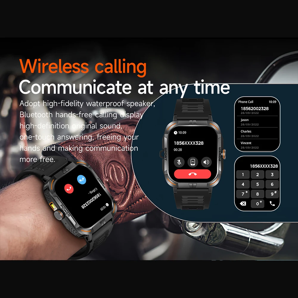 GEJIAN New LED Flashlight Smart Watch HD Bluetooth Call AMOLED Full Screen Touch Professional Sports Guidance SmartWatches 2025