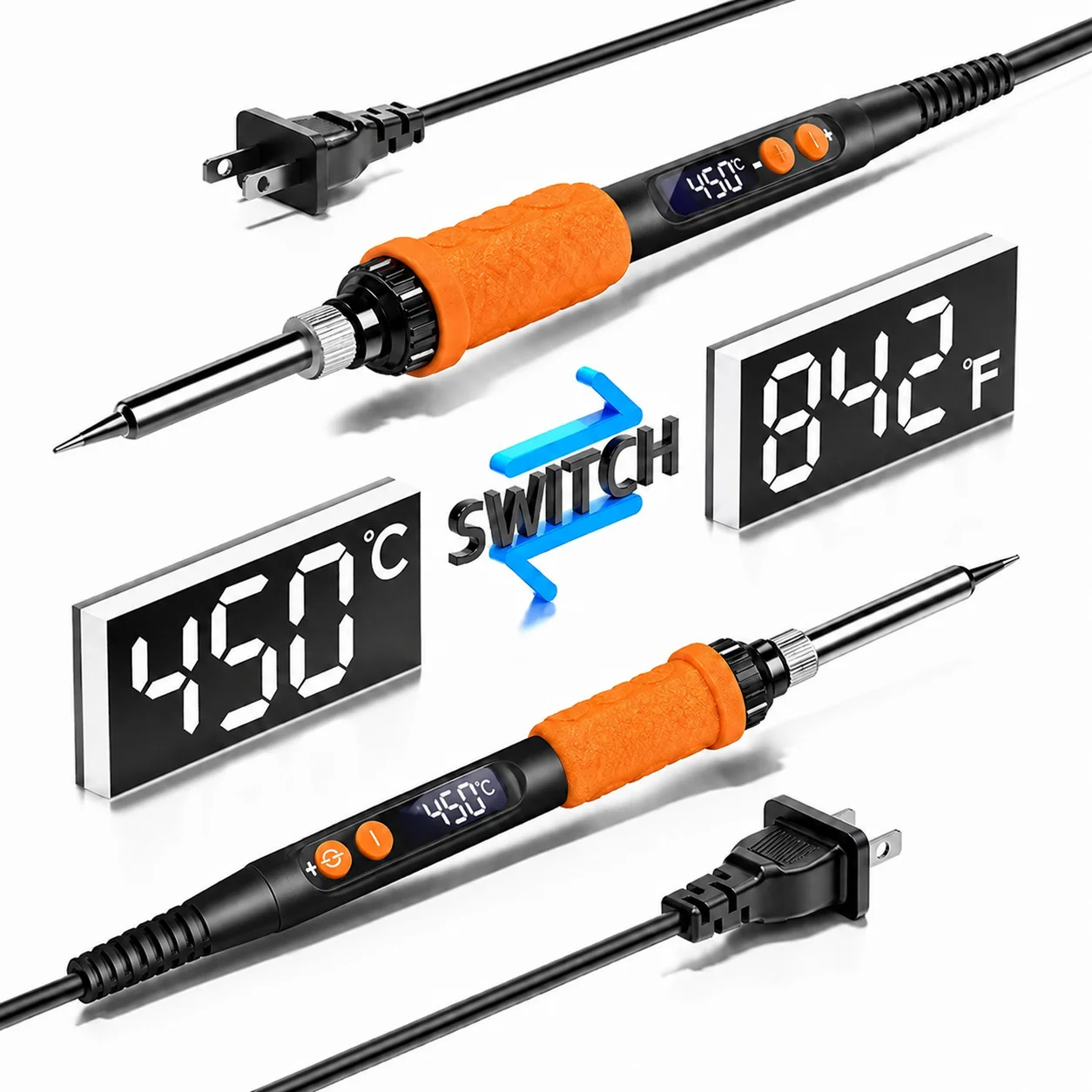 90W/60W LCD Soldering Iron Kit Adjustable Temp Welding 5/12/18PCS Solder Tips Pump Anti-static Mat Wick Rosin US/EU/UK Plug