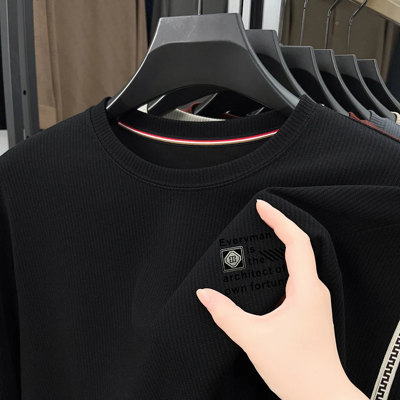 جودة عالية طويلة الأكمام هوديي الرجال الربيع والخريف جديد عارضة السترة فضفاض تي شيرت أعلى